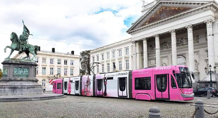 PINKO tram is hitting Bruxelles city centers streets